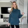 Emma pulóver pávakék – Kötött női pulóver – Innova Fashion – 2. kép